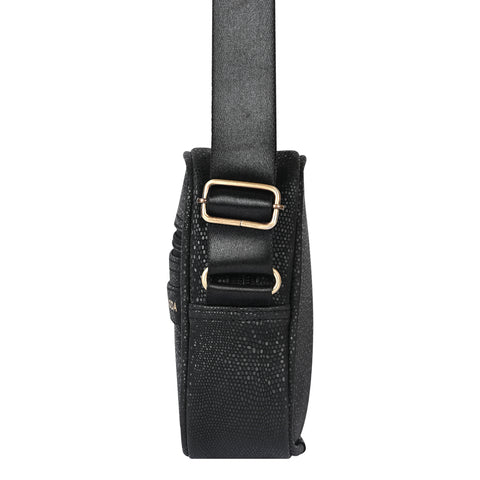 Elegant Black Gold Label Sling bag for Men