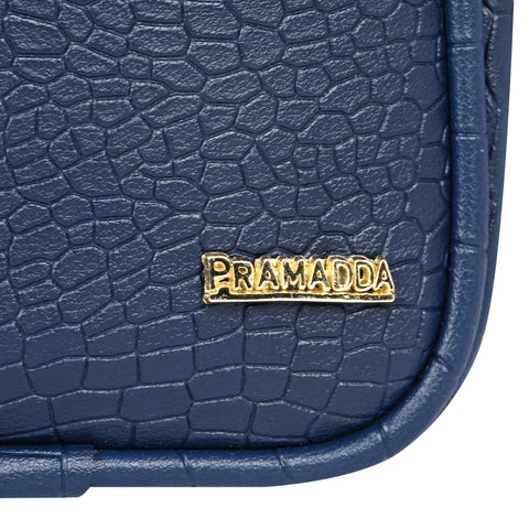 Stylish Elegant Blue Croco Leather 9 inch Crossbody sling Bag For Men
