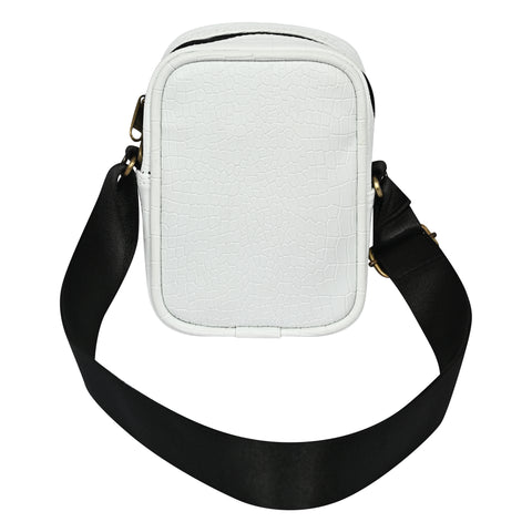 Shamrock White Croco Leather 9 inch Sling Bag For Men Chest Crossbody Side Bag Corporate gift item