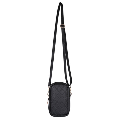 Elegant Black Twin Barfi Mobile Sling Bag For Women Side crossbody bag