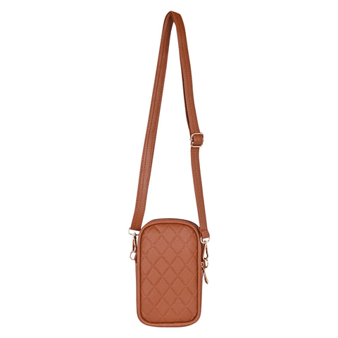 Royal Tan Twin Barfi Mobile Sling Bag For Women Side crossbody bag