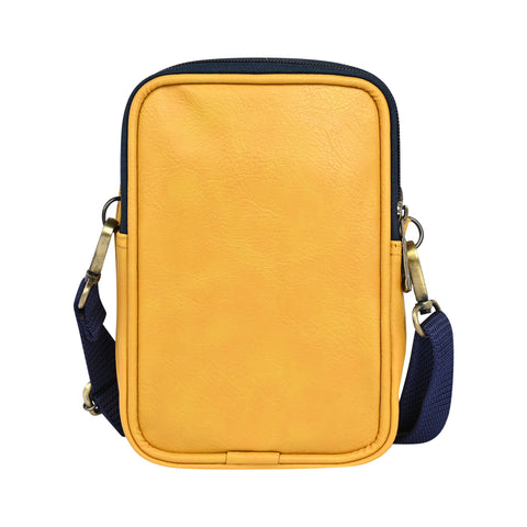Stylish Classic yellow milano Dual compartment leather sling bag for men and women