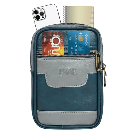 Stylish turquoise green milano Dual compartment leather sling bag for men and women