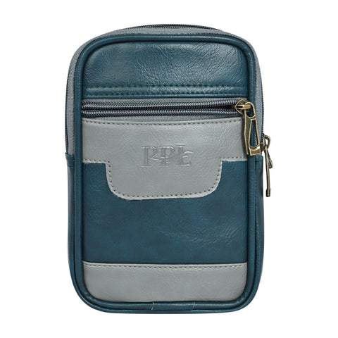 Stylish turquoise green milano Dual compartment leather sling bag for men and women