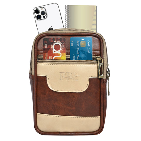 Stylish Mocha Brown milano Dual compartment leather sling bag for men and women