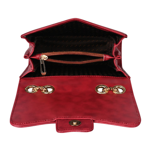 Pretty Cherry Maroon Emily Side Shoulder Sling Bag