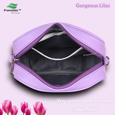 Gorgeous Lilac Check Emboss Crossbody Sling Cum waist bag for Women.
