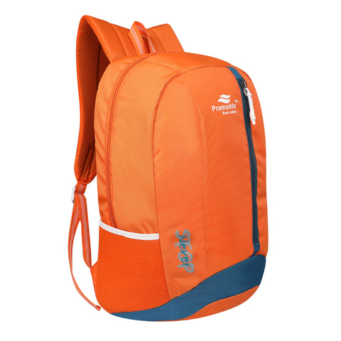 Pramadda Pure Luxury Neon Orange Never Stop 30L Casual Backpack For School College Travel ( 18 Inches )