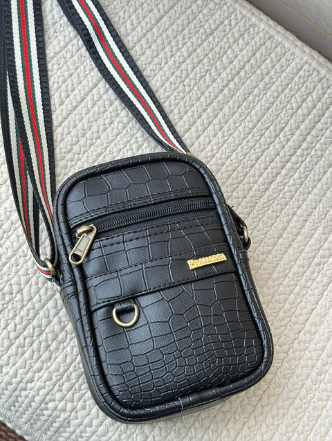 Classic Italia Croco Leather 25L Casual Laptop Backpack Plus Crossbody Sling Combo For Men And Women (Shamrock Black)