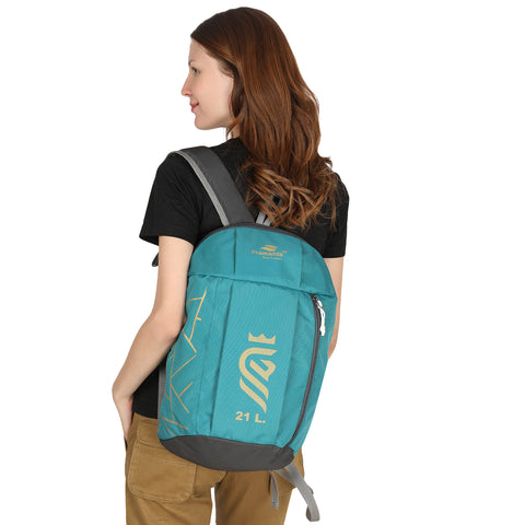 Pramadda Pure Luxury GOLD 21 L Turquoise Green Casual Everyday Backpack For Men Women | Mini Bags For Boys Girls | School College Travel Sports (45 X 29 X 22 Centimetres)