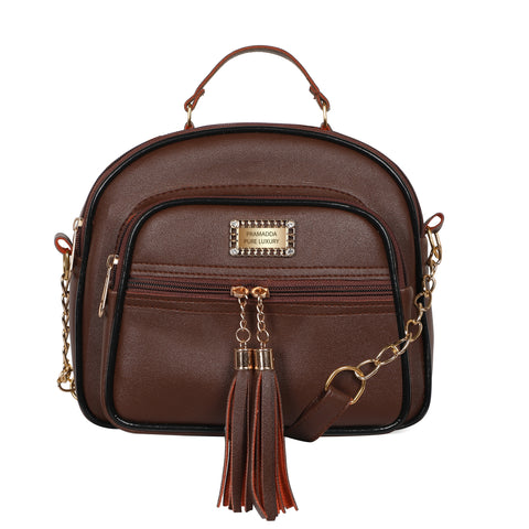 Chocolate Brown Dorry Pockista Sling Bag For Women Side Crossbody Purse