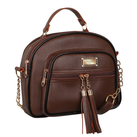 Chocolate Brown Dorry Pockista Sling Bag For Women Side Crossbody Purse