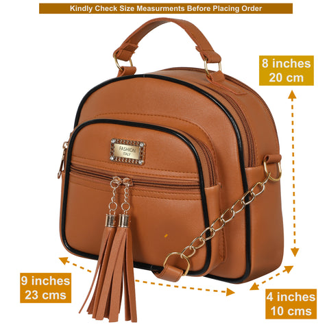Royal Tan  Dorry Pockista Sling Bag For Women Side Shoulder Purse