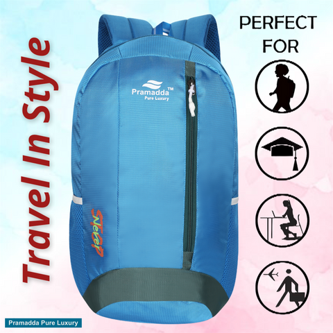 Pramadda Pure Luxury Sky Blue Never Stop 30L Casual Backpack For School College Travel ( 18 Inches )