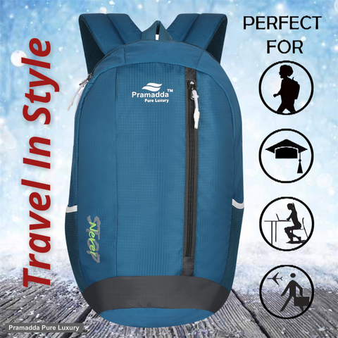 Pramadda Pure Luxury Airport Blue Never Stop 30L Casual Backpack For School College Travel ( 18 Inches )