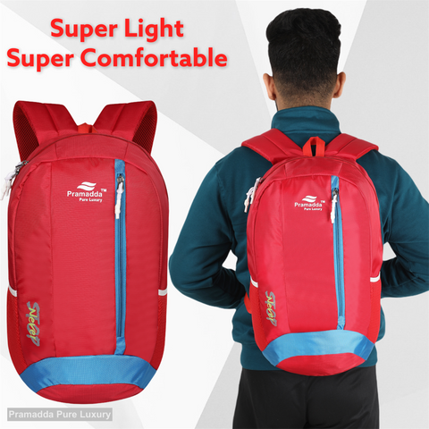 Pramadda Pure Luxury Sporty Red Never Stop 30L Casual Backpack For School College Travel ( 18 Inches )