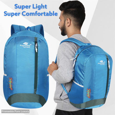 Pramadda Pure Luxury Sky Blue Never Stop 30L Casual Backpack For School College Travel ( 18 Inches )