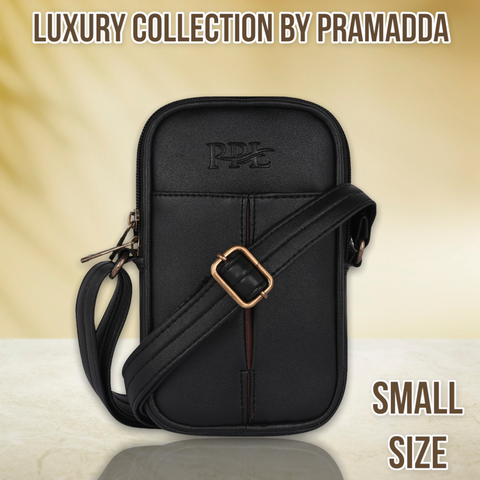 Elegant Black Turkey Mobile Sling Bag For Men