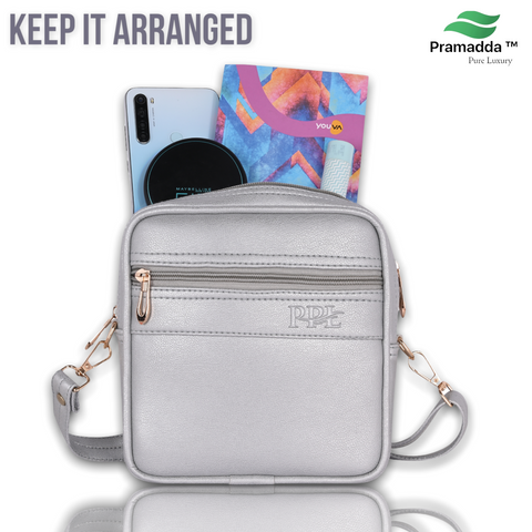 Classic Faux Leather Square Mobile Sling Bags for Women