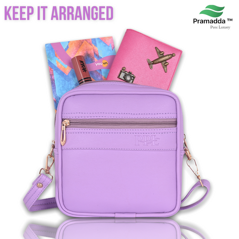 Classic Faux Leather Square Mobile Sling Bags for Women