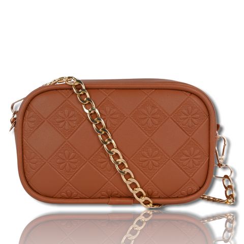 Classic Beige Flower Crossbody Sling Bag Cum Waist Bag For Women