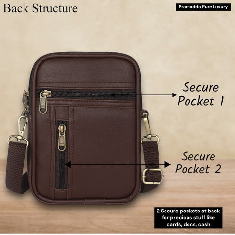 Trendy Brown 7 zip sling Bag for men