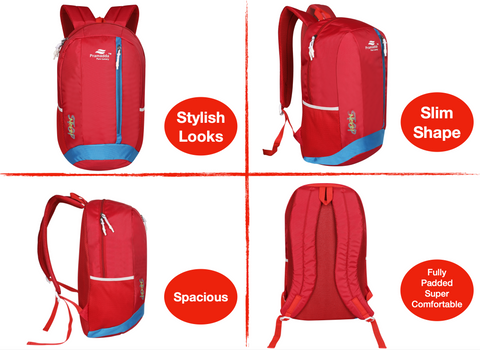 Pramadda Pure Luxury Sporty Red Never Stop 30L Casual Backpack For School College Travel ( 18 Inches )