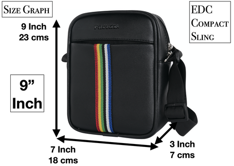 Elegant Black Tourister Rainbow Sling Bag For Men Side Crossbody Bag