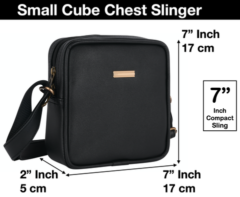 Classic Black Square Mobile Sling for men and women side Crossbody bag
