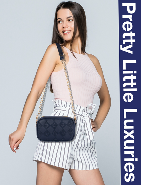 Classic Beige Flower Crossbody Sling Bag Cum Waist Bag For Women