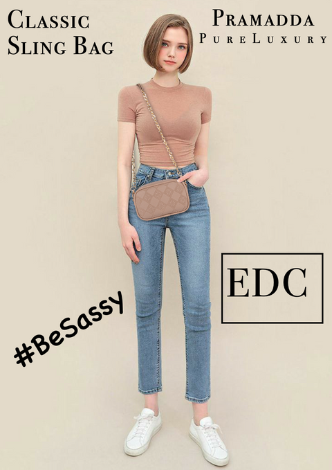 Stylish Beautiful Flower Emboss Crossbody Sling Bag For Women