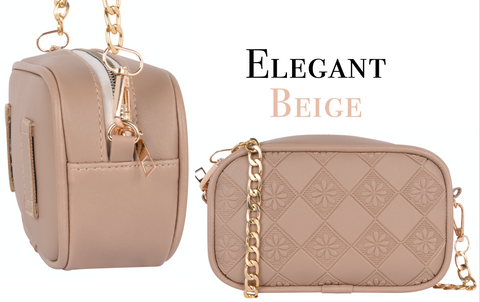 Classic Beige Flower Crossbody Sling Bag Cum Waist Bag For Women