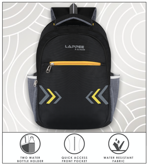 Lappee Air Black Casual Laptop Backpack With Rain Cover For Men and Women | Backpacks for School College Office.