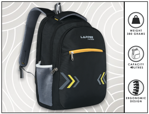 Lappee Air Black Casual Laptop Backpack With Rain Cover For Men and Women | Backpacks for School College Office.