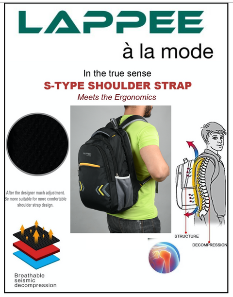 Lappee Air Black Casual Laptop Backpack With Rain Cover For Men and Women | Backpacks for School College Office.