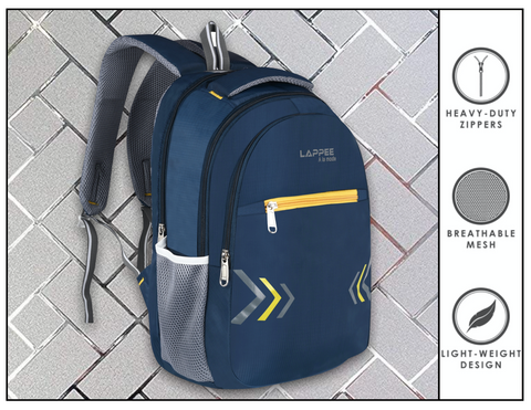 Lappee Air Elegant Blue Casual Laptop Backpack With Rain Cover For Men And Women | Backpacks For School College Office.