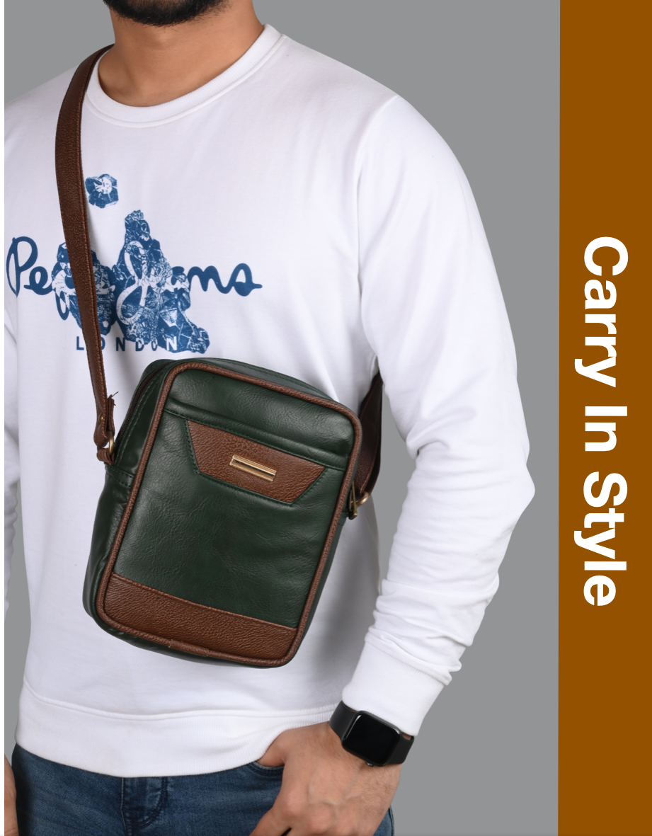 Pramadda Pure Luxury Green Sling Bag Italian Leather Sling