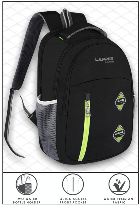 Lappee Pro Black Casual Laptop Backpack With Rain Cover For Men And Women | Backpacks For School College Office.