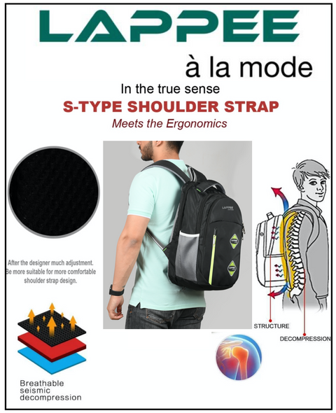 Lappee Pro Black Casual Laptop Backpack With Rain Cover For Men And Women | Backpacks For School College Office.