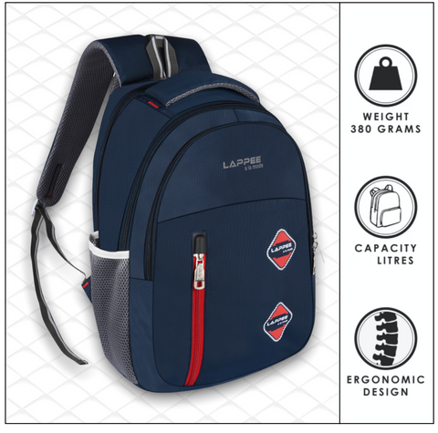 Lappee Pro Blue Casual Laptop Backpack With Rain Cover For Men And Women | Backpacks For School College Office.