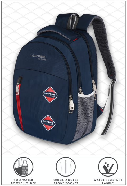 Lappee Pro Blue Casual Laptop Backpack With Rain Cover For Men And Women | Backpacks For School College Office.
