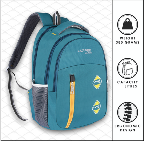 Lappee Pro Green Casual Laptop Backpack With Rain Cover For Men And Women | Backpacks For School College Office.