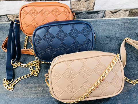 Stylish Beautiful Flower Emboss Crossbody Sling Bag For Women