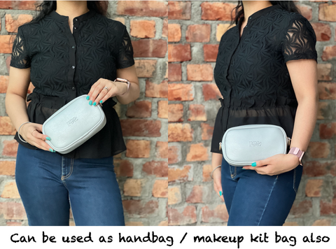 Classic Silver Mexico Sling Crossbody Shoulder Bag | 8 Inch | Top grain Texture