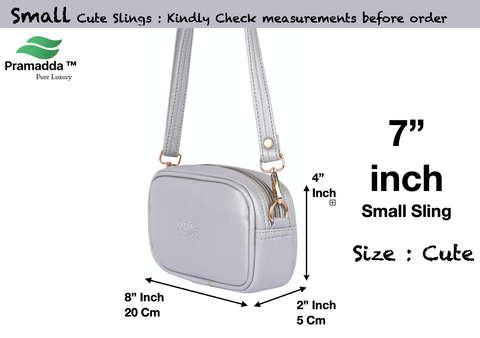 Classic Silver Mexico Sling Crossbody Shoulder Bag | 8 Inch | Top grain Texture