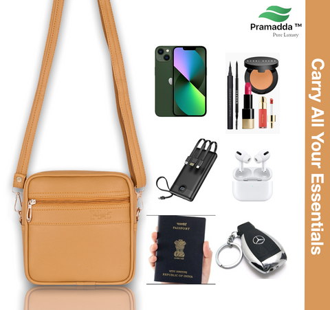 Classic Faux Leather Square Mobile Sling Bags for Women