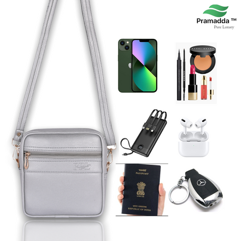Classic Faux Leather Square Mobile Sling Bags for Women