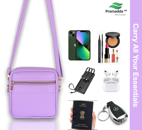 Classic Faux Leather Square Mobile Sling Bags for Women