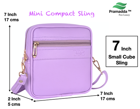 Classic Faux Leather Square Mobile Sling Bags for Women