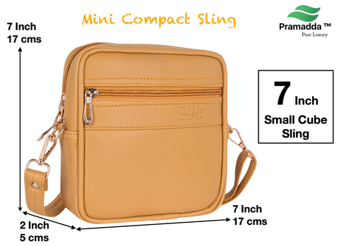 Classic Faux Leather Square Mobile Sling Bags for Women